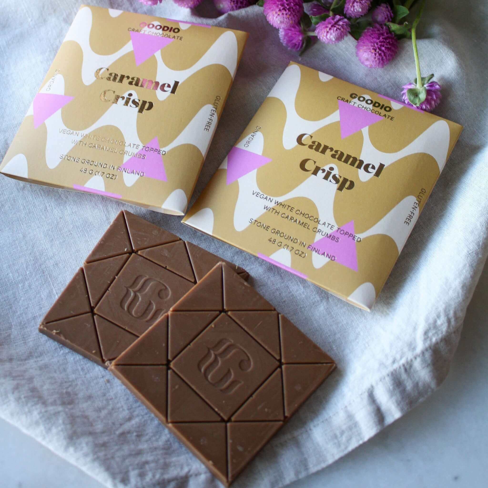 Goodio Caramel Crisp vegan white chocolate