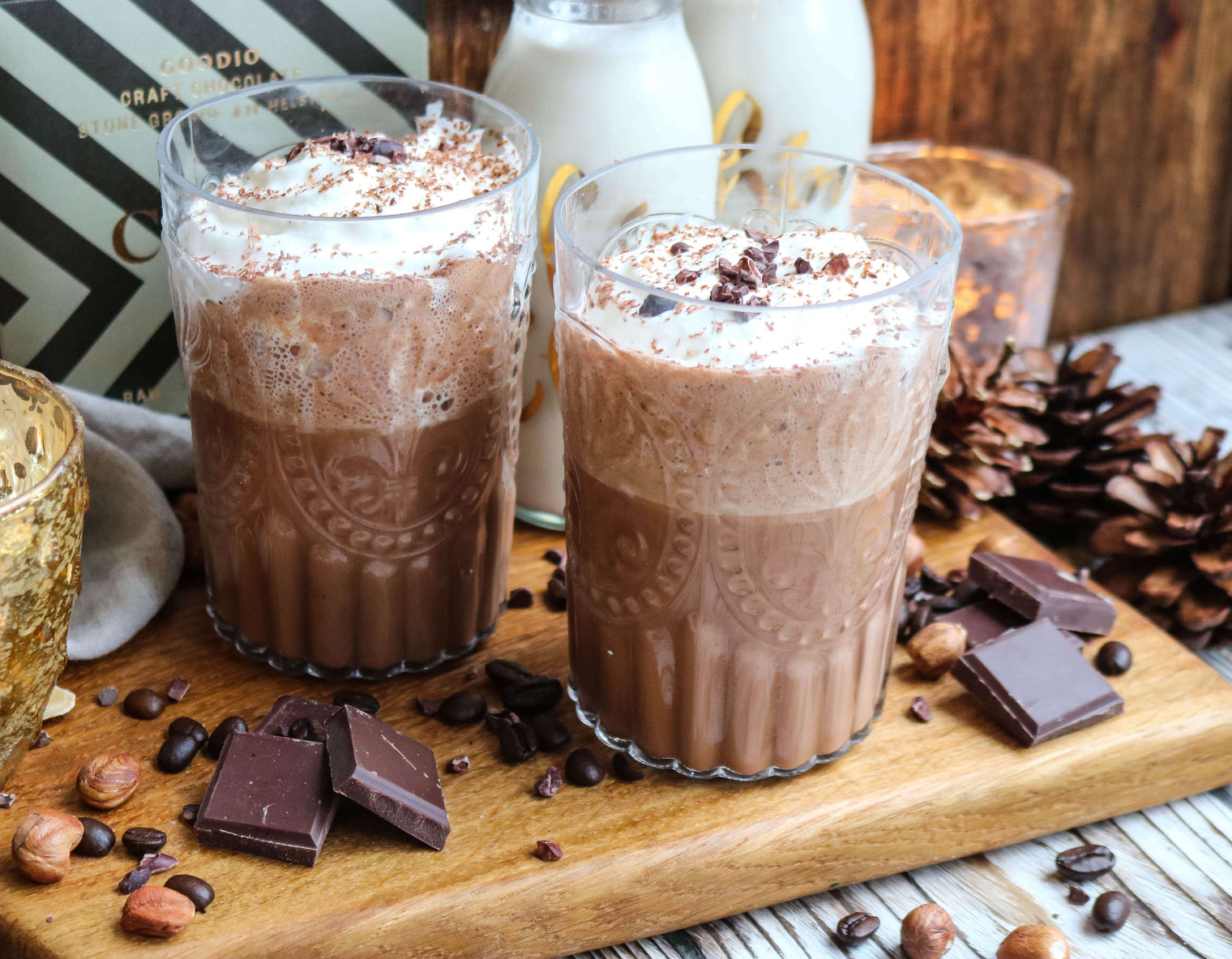 Hazelnut & Coffee Hot Chocolate with Coconut Whipped Cream