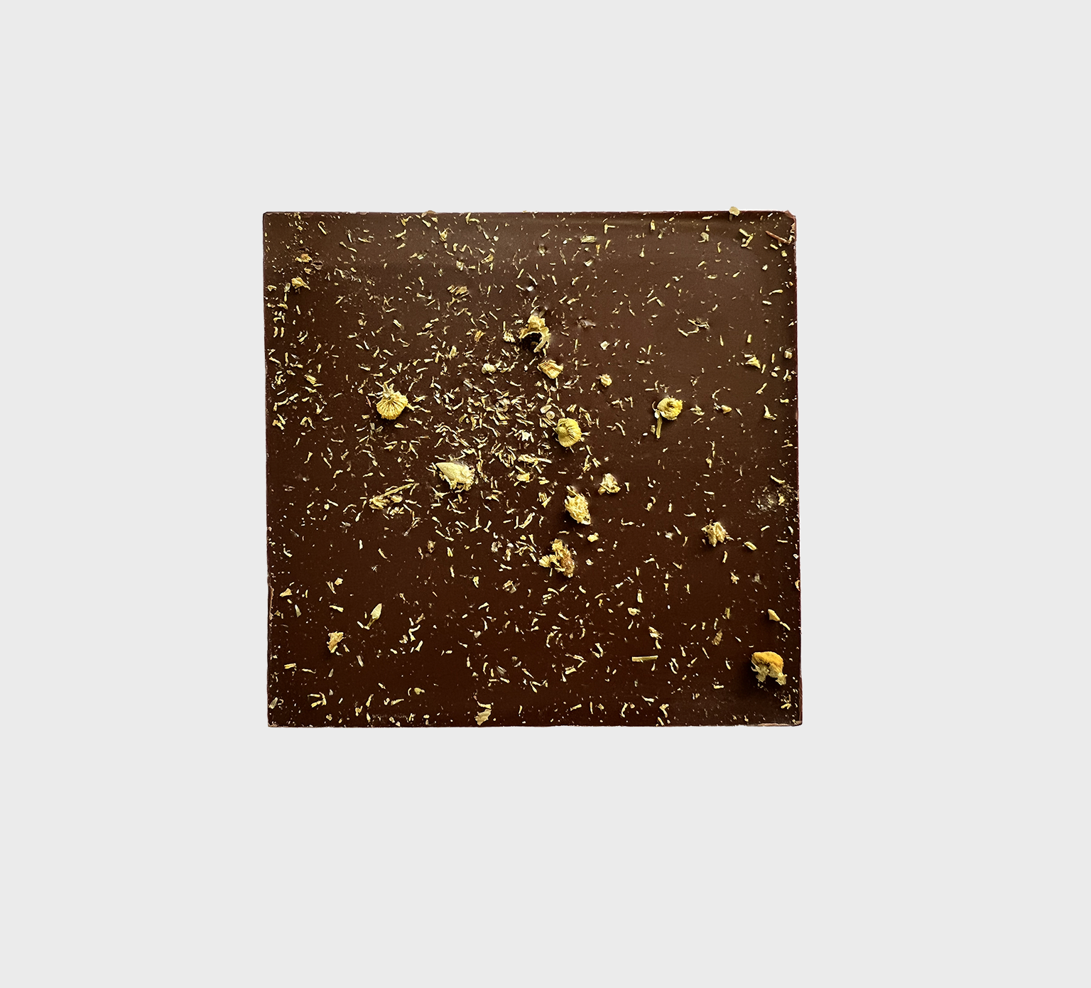 Goodio vegan chocolate with candied chamomile